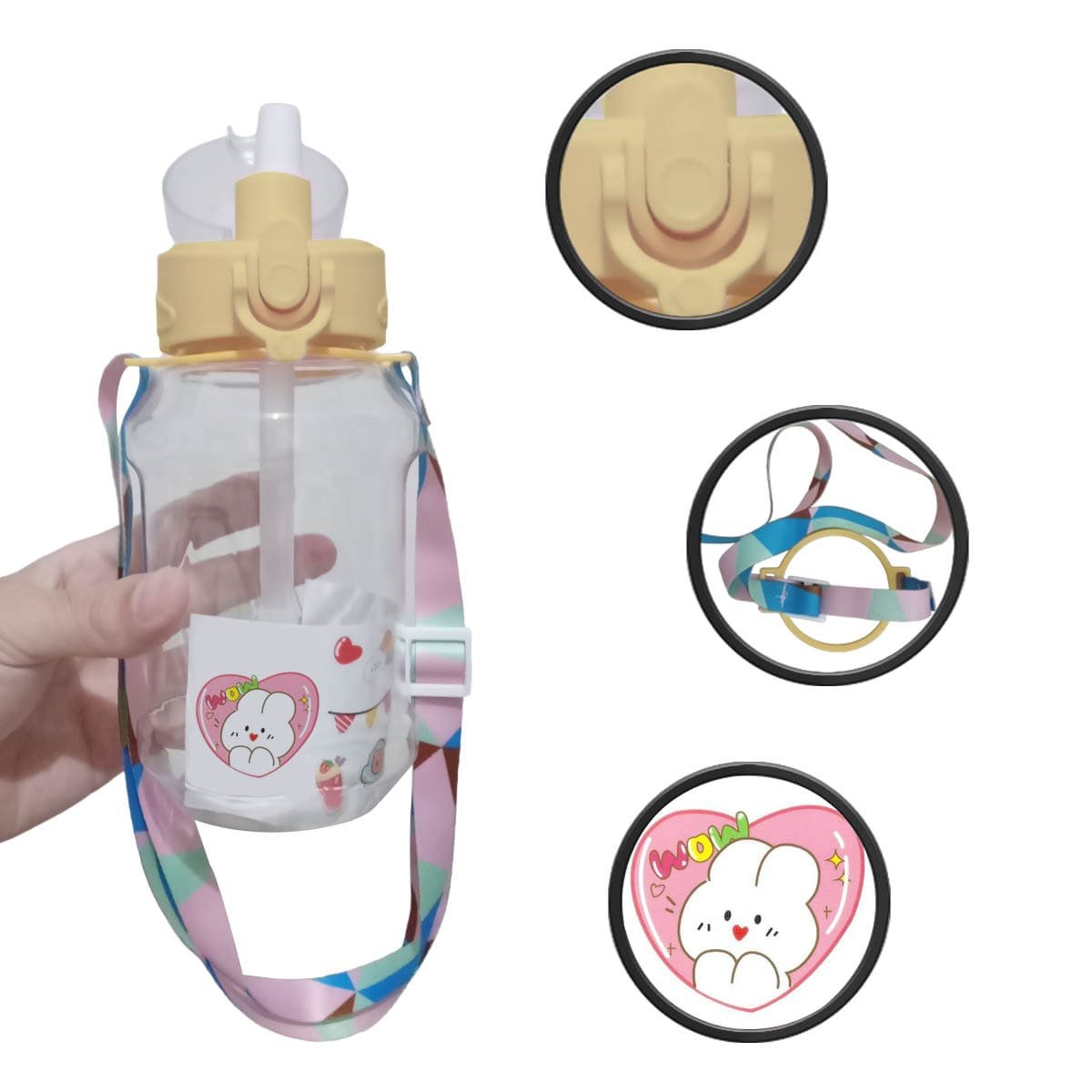 Garrafa Squeeze Infantil Personalizável com Canudo e Adesivos