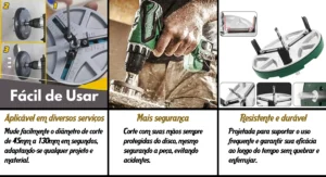 Texto Alternativo: Gabarita Corte Perfect Stell® - Perfurador Ajustável 45-130mm