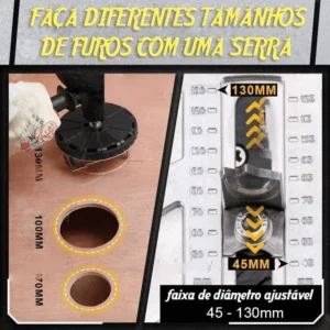 Texto Alternativo: Gabarita Corte Perfect Stell® - Perfurador Ajustável 45-130mm